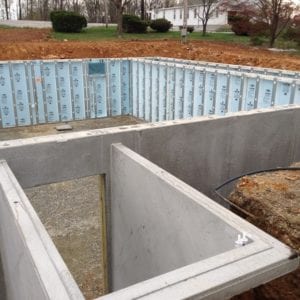 precast foundation for custom home in red lion, PA