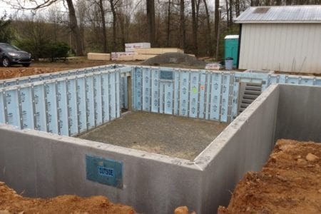 precast foundation for custom home in red lion, PA