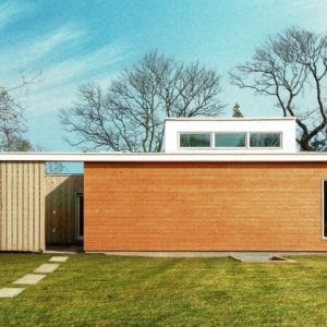 exterior of modern custom home in sag harbor, ny