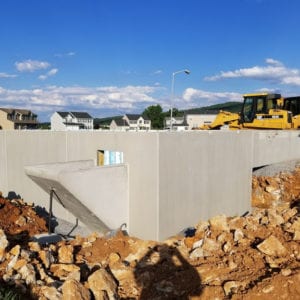 precast foundation for single family home in reading, pa