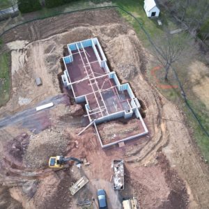 precast foundation for custom home in gwynedd valley, pa