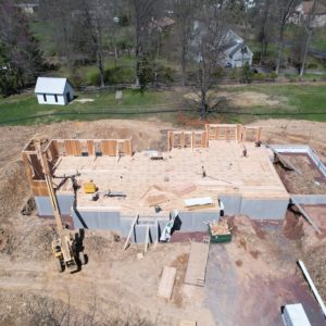 precast foundation for custom home in gwynedd valley, pa