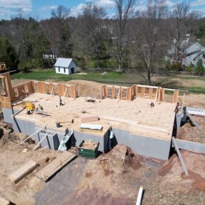 Precast foundation for custom home in Gwynedd Valley, PA.